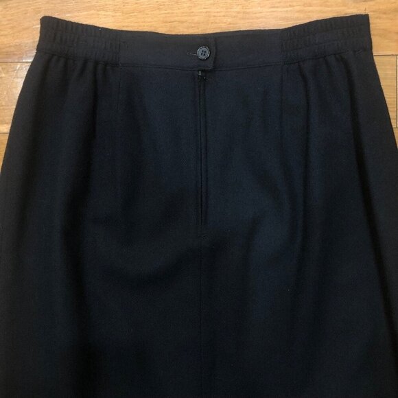 Sag Harbor 100% Pure New Wool Straight Pencil Black Skirt Size 12 - Picture 6 of 7